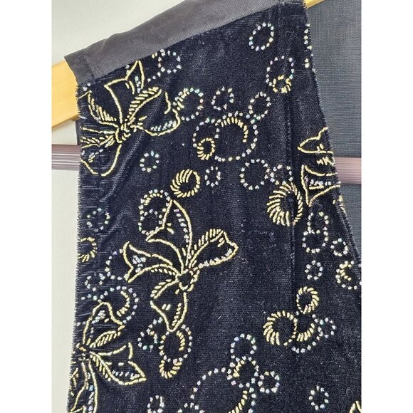 Impressions of California Vintage Christmas Vest Size XL Black Glitter Bows - Picture 4 of 8